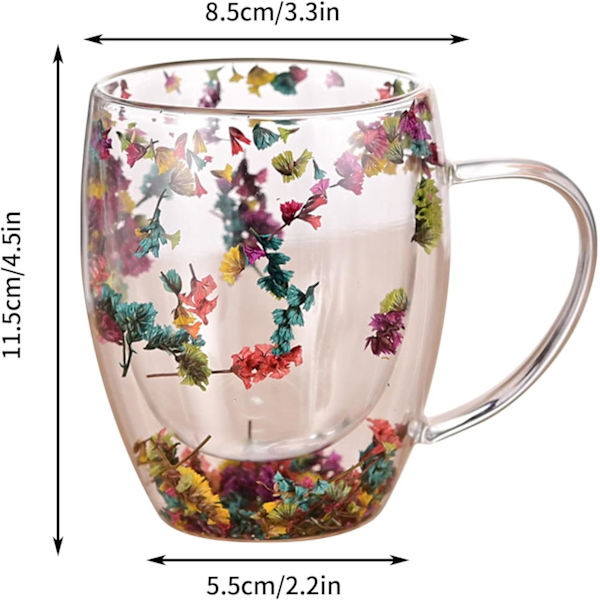 Dubbelväggiga Glaskaffemuggar, Transparenta Koppar för Cappuccino, Te, Espresso, Latte, Varma Drycker, Glas, Födelsedagspresenter för Kvinnor