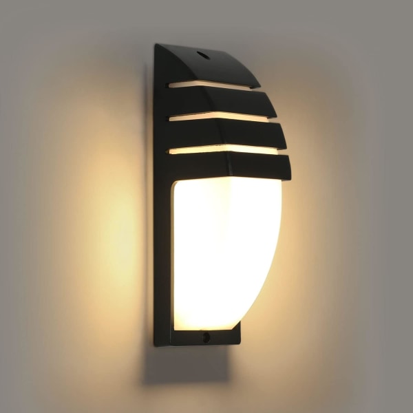 Vägglampa inomhus/utomhus, 12W svart LED-vägglampa, justerbar B