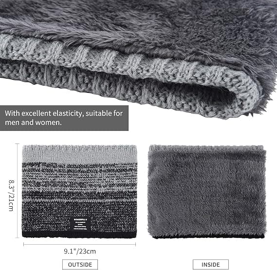 Vinter Fleece Halsvärmare - Termisk Halskrage Varm Stickad
