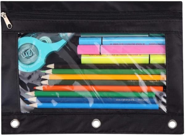 Blyantpose 3 Ring, Glidelås Blyantposer Etui Binde Cosmet DXGHC