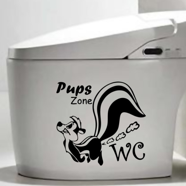 2 stycken valp-tema väggdekaler för toalett, badrum, WC-rum
