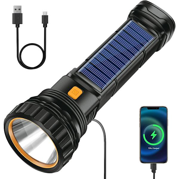 Taskulamppu LED-aurinkopaneelilla, Ladattava taskulamppu