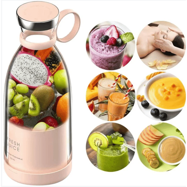 350 ml Bærbar Blender, Håndholdt Smoothie Blender, Shaker, Fire-Blad