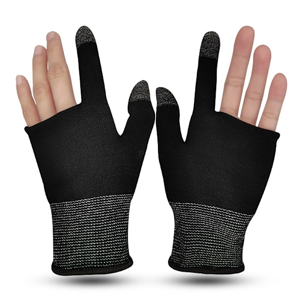 1 par spelhandskar svettbeständiga styrenhet pekskärmshandskar silverfiber halkfri andningsbar fingerhylsa