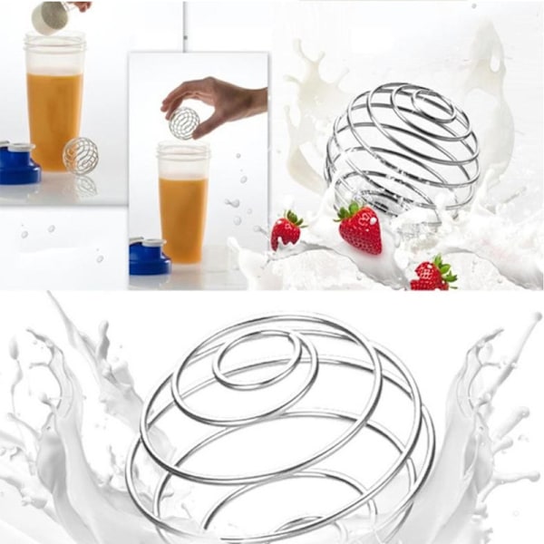 2 stk. shaker kop, rustfrit stål fjederkugle, proteinpulver