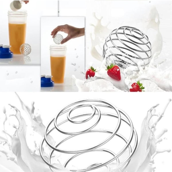2 stk. shaker-kopp, rustfritt stål fjærkule, proteinpulver