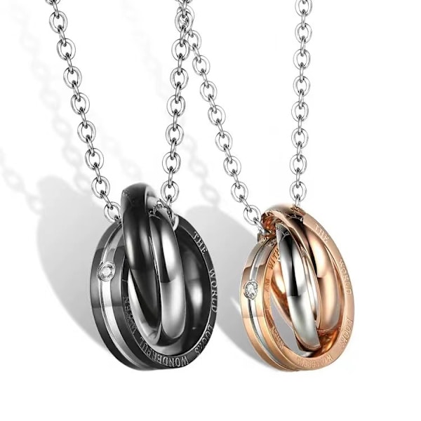2 designerhalsband för män och kläder i titanstål hip-hop pe