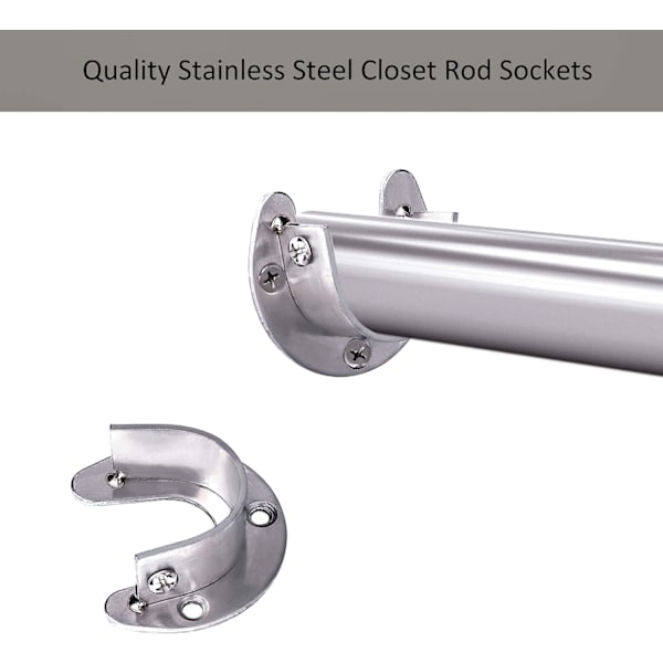 Garderobe Stang Brakett i Rustfritt Stål, 4 stk U-Formet Gardin R