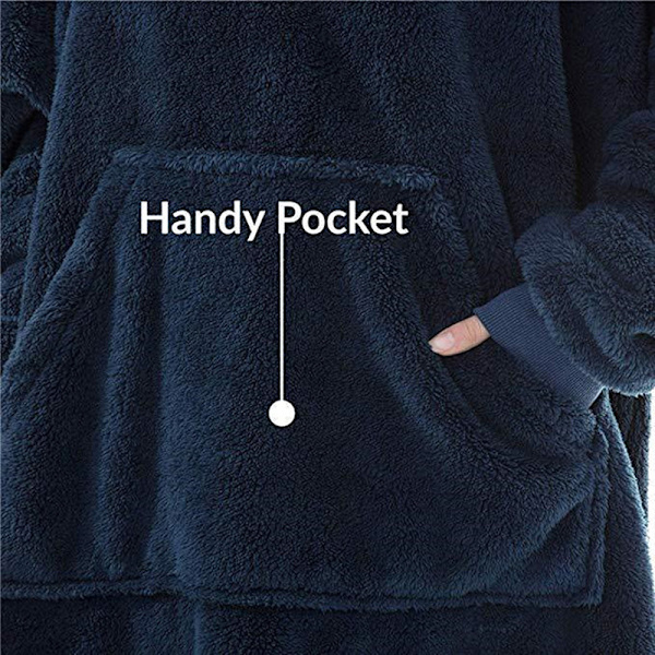 Vinter Hættetrøje-Tæppe Kvinder Oversized Fleece Tæppe Med