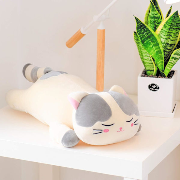 Plushdjur Kudde Presentleksaker Barn Grå Katt 45cm