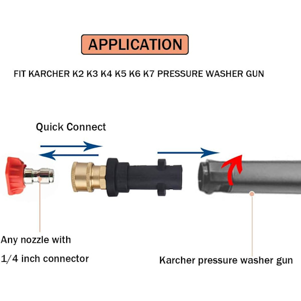 Trycktvättspistol-adapter med 1/4\" honkoppling