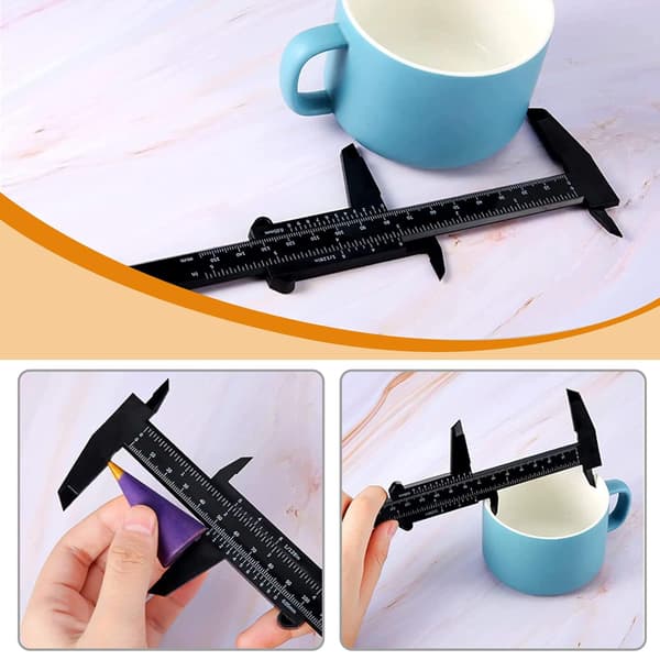 Plast Vernierkaliper, 150mm Mini Vernierkaliper Dobbel Skala