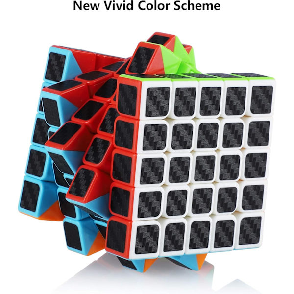 Magic Speed ​​Cube5x5x5 Nopeuskuutio Magic Cube Hiilikuitu Tarra