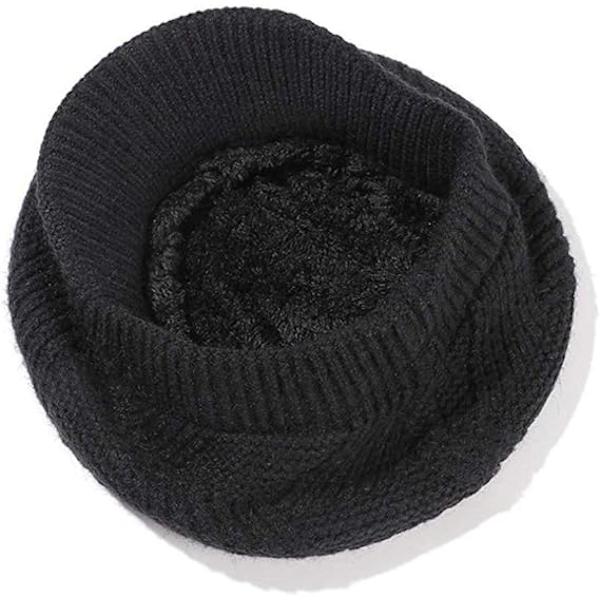 Varm vintermössa för kvinnor, stickad slouchy beanie med