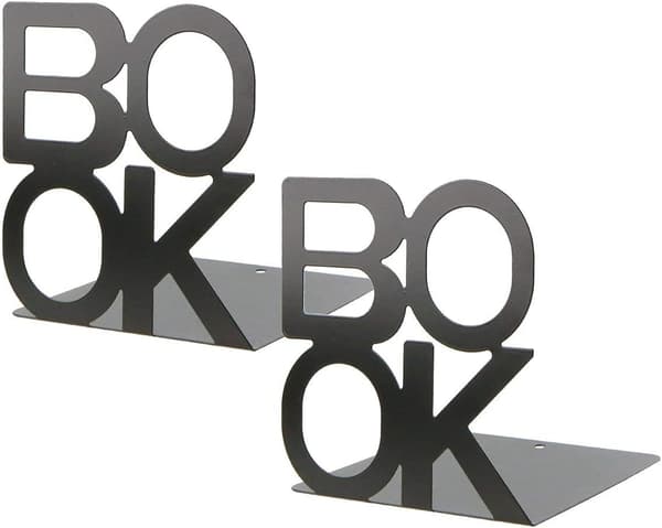 Bokstöd med Inskription - Bok - Metall - Bokstavsmönster - Enkel