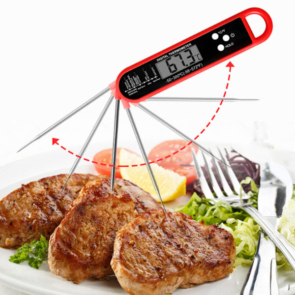 Øyeblikkelig avlesning kjøtttermometer for grill og matlaging. Beste vanntette ultrahurtige termometer. Digital matsonde for sett