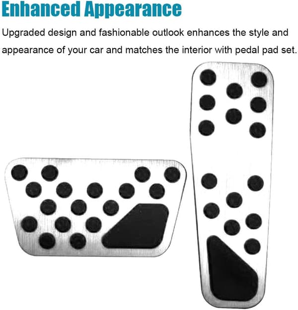 2 stk. Anti-Slip Aluminium Performance Auto Brems Pedal Pad Kit, A