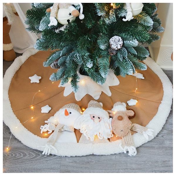 1,2 m beige tredimensionel plyspude stor dukke strikning pailletter Sant