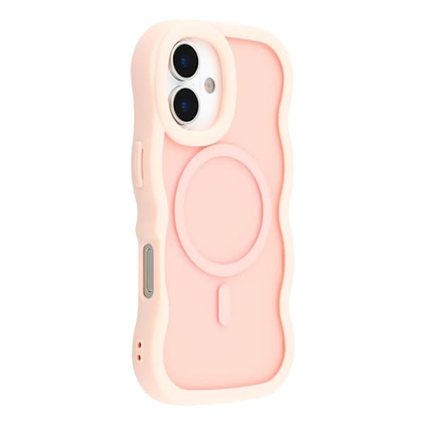 iPhone 17 Cover MagSafe Bølget Mat Lys Pink