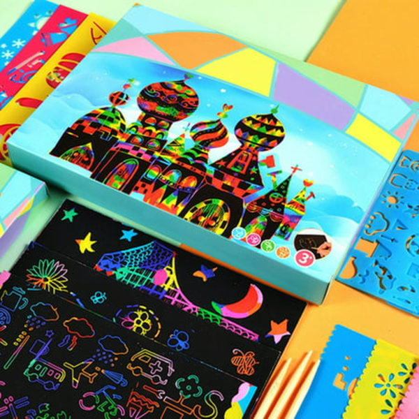Scratch Paper Kit Kreativ Sød DIY Scratch Art