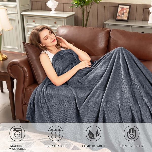 Fleece-tæppe, (50\"×70\", Grå) Super Blødt Flanel-tæppe