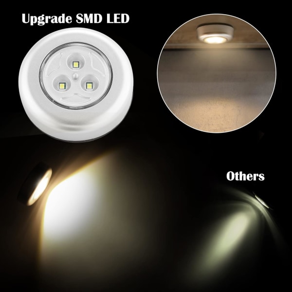 6st självhäftande batteri LED spotlampa, extra belysning DXGHC