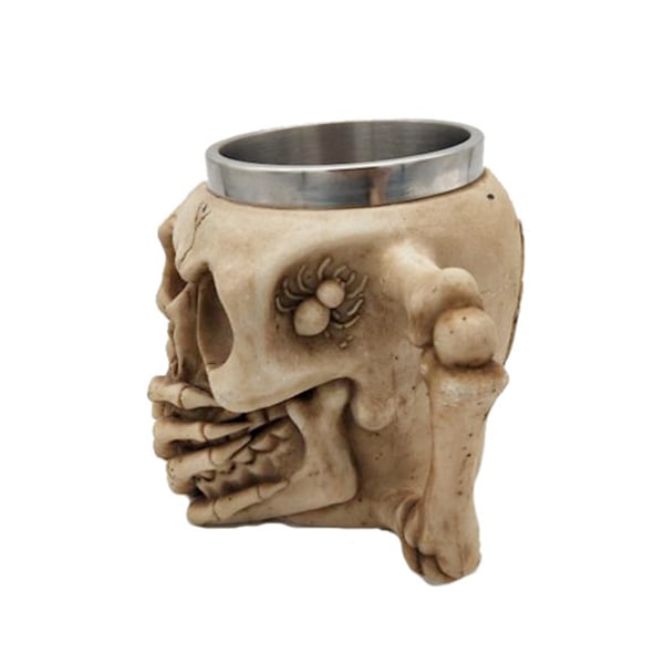 Halloween-gave, rustfritt stål skalle kaffekopp tekopp 3D skalle