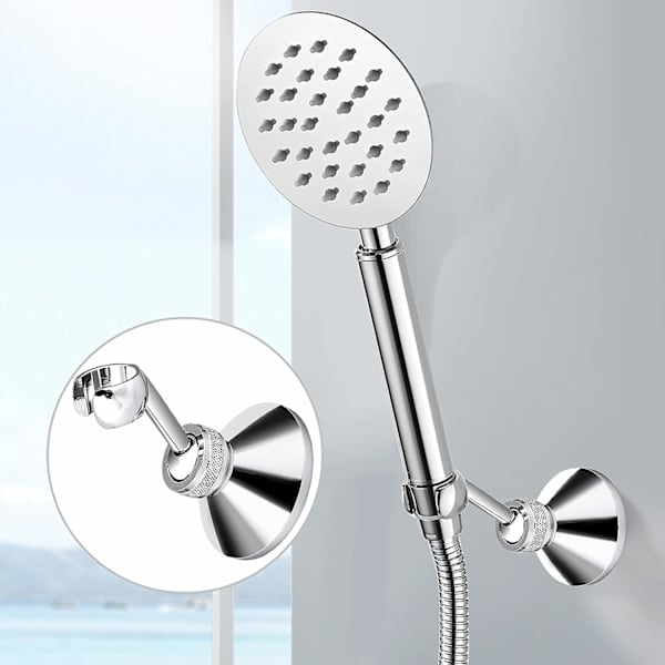 Justerbar dusjhodeholder i krom for standard dusj