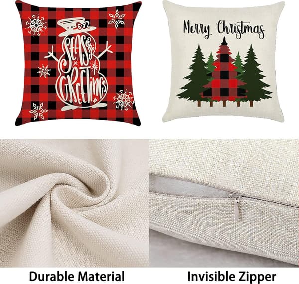 4 stycken juldekoration kuddfodral, julkuddar, julkuddfodral, julkuddfodral, jul
