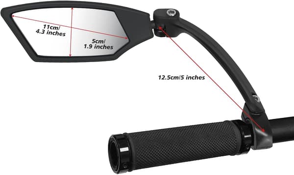 Sykkel Speil - 12,5 cm Utvidet Styre - Passer til 21-26 mm Styrer