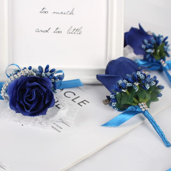 Rose Håndleddscorsage Brudepike Corsage og Boutonniere Sett for Bryllup