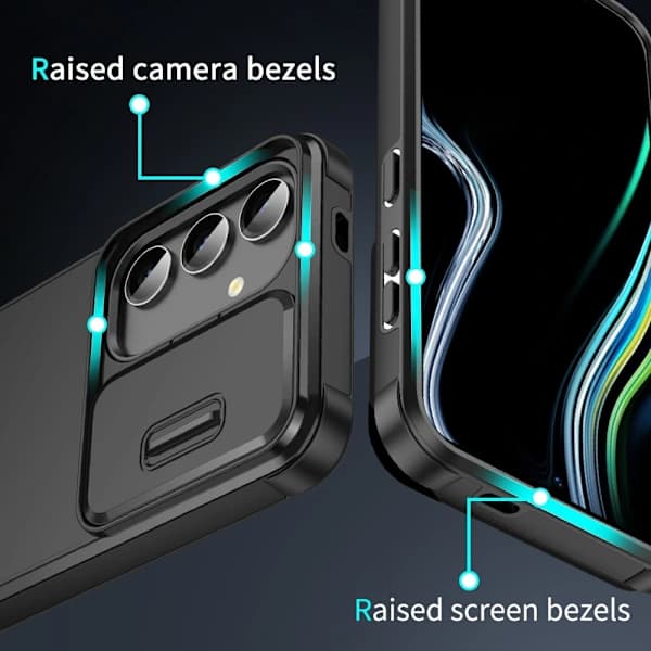 Samsung Galaxy S25 Plus Cover Kamerabeskyttelse Sort