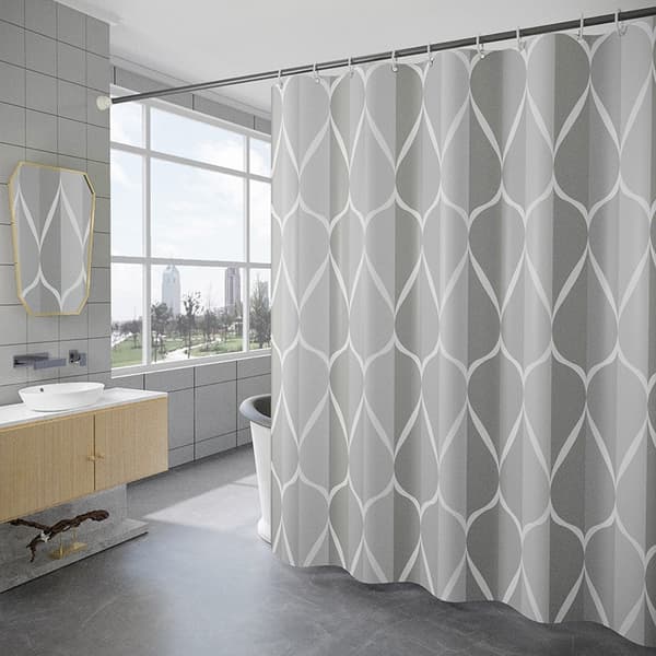 Grå Dusjforheng i Stoff, Vanntett Design og Polyester, Q