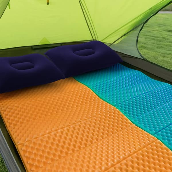 Oppblåsbart Camping Pute Sett med 2 Flocking Bærbare Puter, Tra