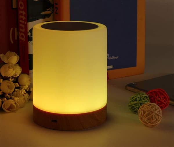 LED nattlys, berøringsfølsom LED nattbordslampe, USB-ladbare