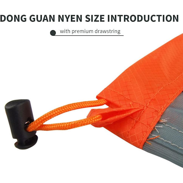 Nylon net opbevaringspose med snøre til camping, vandreture