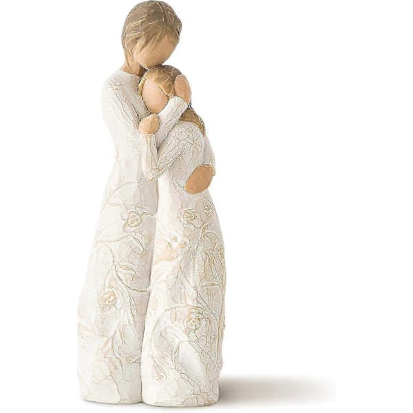 Willow Tree Nära Mig, uttrycker kärleksfulla relationer mellan mor och dotter, Skulpterad handmålad figur