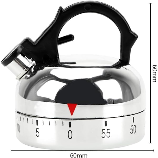 Mekanisk eggtimer, 60 minutters kjøkkentimer, manuell sett