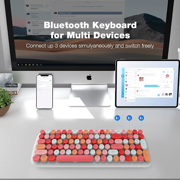 Trådlöst Bluetooth-tangentbord, lämpligt för Mac, iPad, iPhone, PC