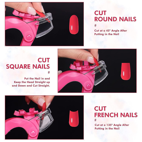 Dww-nagelklippare, rosa justerbar nagelskärare falsk nagel C DXGHC