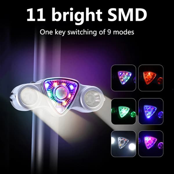 Sykkellys med blinklys, USB-ladbare, vanntette LED-signaler