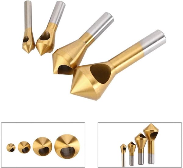 4 st Countersink Avfasningsverktyg HSS Konisk Borr för Trä