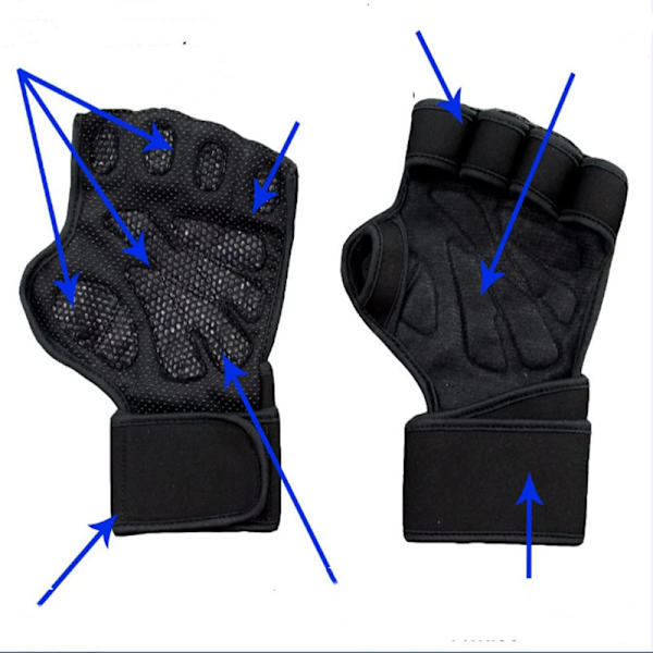 （Storlek M）CrossFit-handskar Viktlyftningshandskar - Skyddar handleder,
