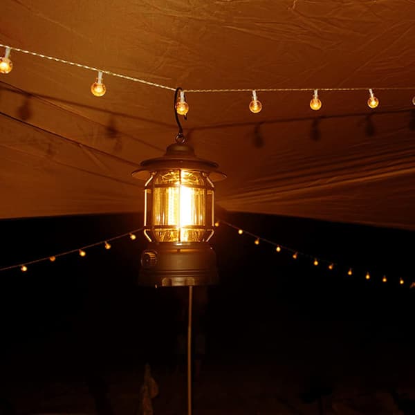 LED Campinglykta, USB Laddningsbar Campinglampa, Vintage Dimbar