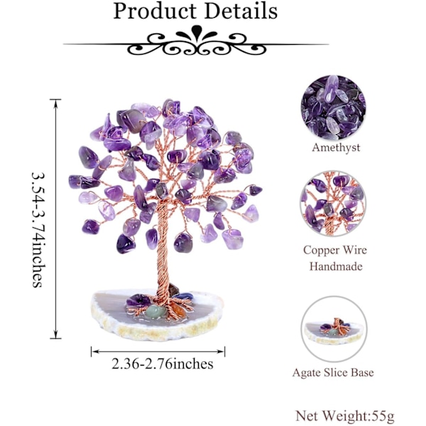 Mini Crystal Tree Healing Crystal Tumble Stone Elämän Puu F DXGHC