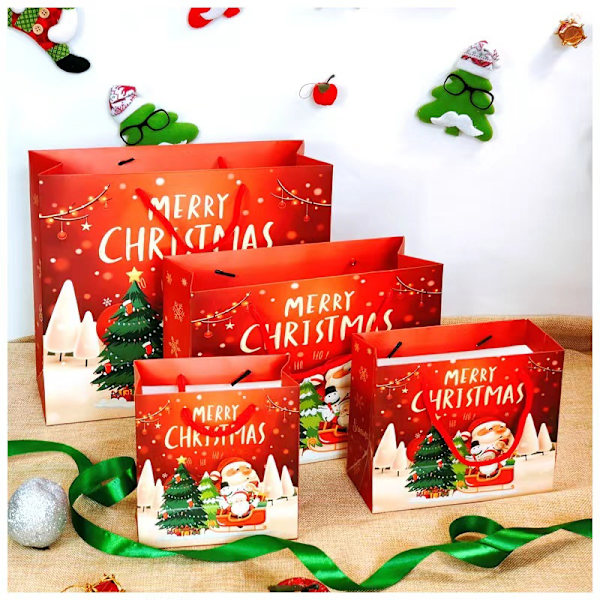 12 stycken julklappspåsar med presentpåsar presentpapperspåse