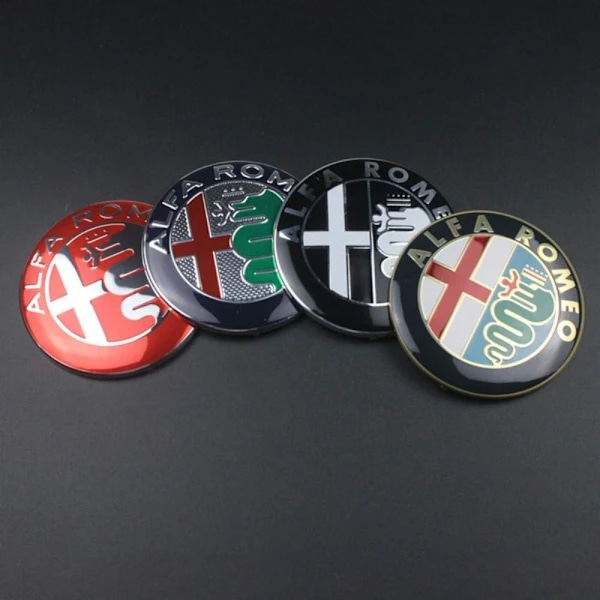 Bilemblem til bilhjelm og bagagerum, dekoration, til Alfa Romeo Giulietta Giulia Stelvio Spider Mito 147156159166 GT Car Styling 2 stk (guld)60MM