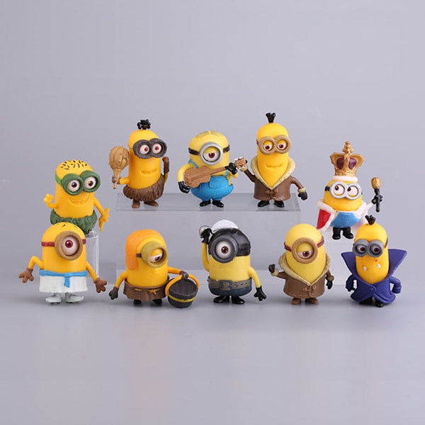 10 stk PVC Til Barn Mini Søt Figur Leke Bursdagsgave Minions Modeller Kakedekor