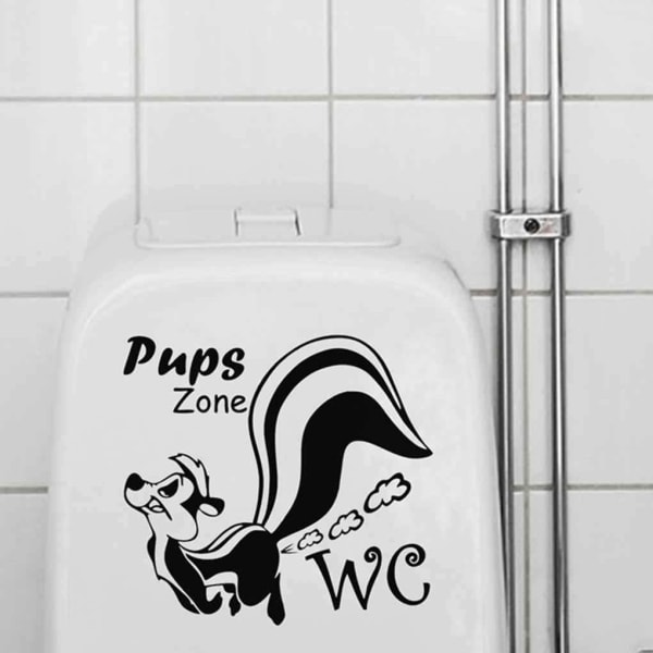 2 stycken valp-tema väggdekaler för toalett, badrum, WC-rum