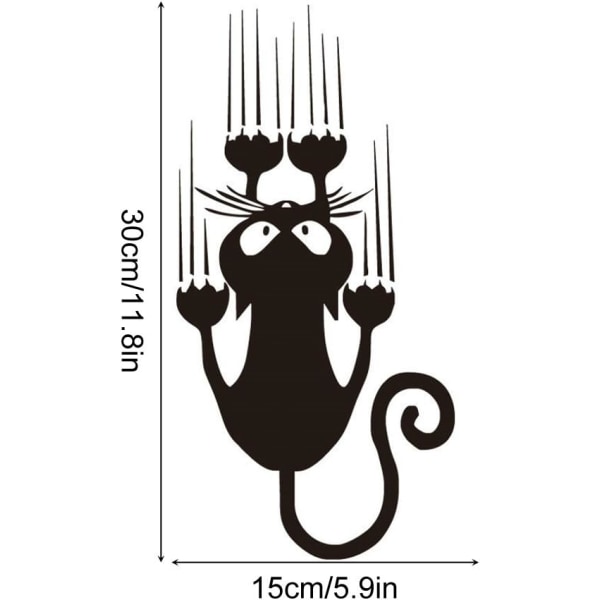 Bilstickere i form af en sød sort og hvid kat, sjov Fa